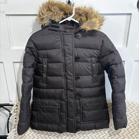 Lands’ End Goose Down Faux Fur Hooded Jacket - Picture 1 of 7